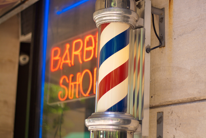 Barber shop with barber pole