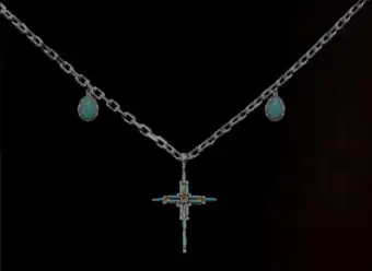 Turquoise necklace with a cross