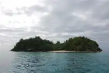 A lone island in the ocean
