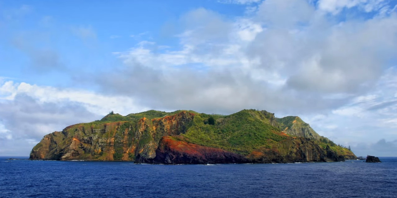 The Island with high rocky cliffs